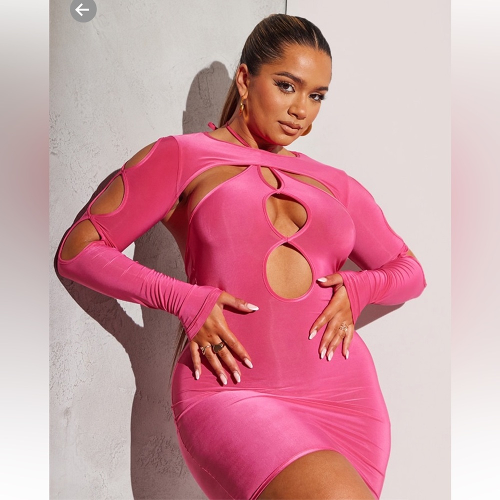 Pink Cutout Mini Dress